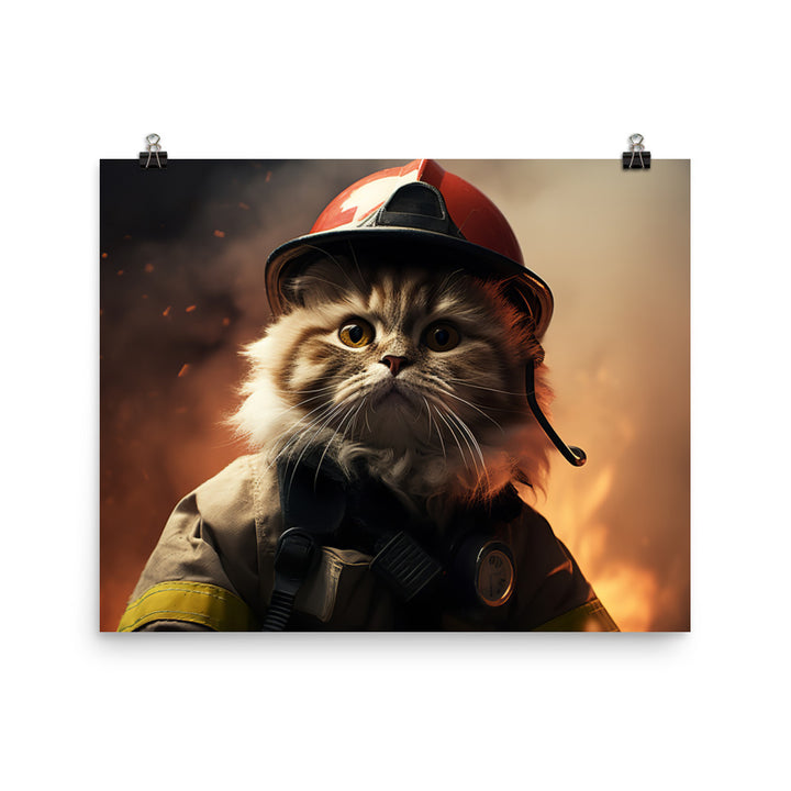 Persian Firefighter Photo paper poster - PosterfyAI.com
