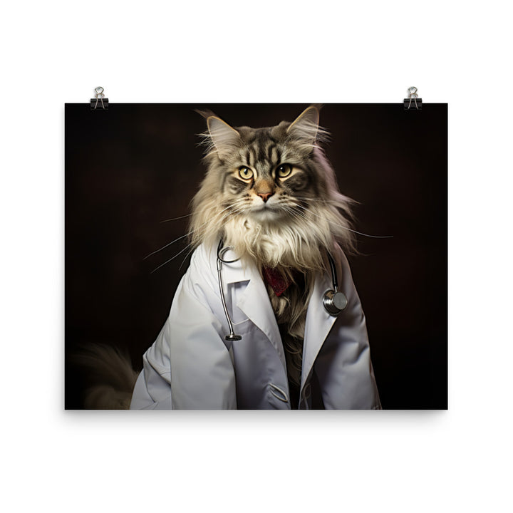 Maine Coon Doctor Photo paper poster - PosterfyAI.com