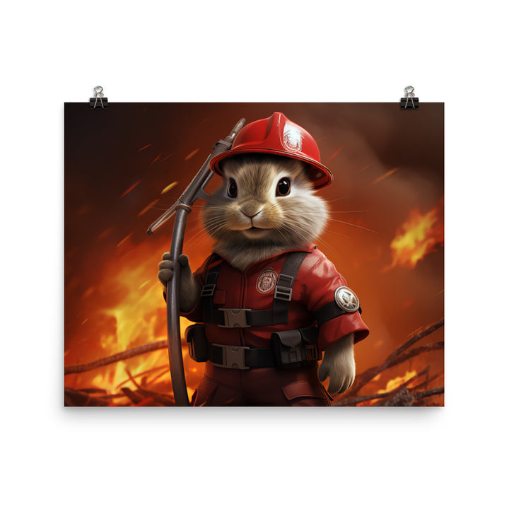Lionhead Firefighter Photo paper poster - PosterfyAI.com