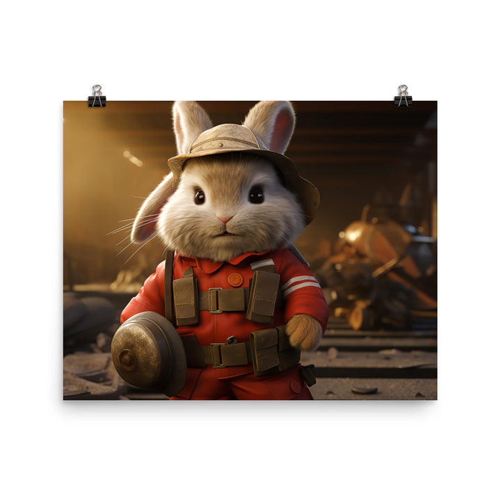 Lionhead Firefighter Photo paper poster - PosterfyAI.com
