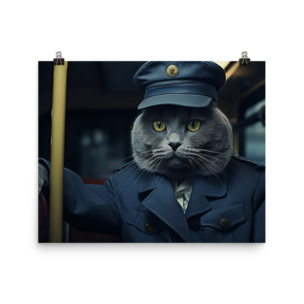 Russian Blue Transit Operator Photo paper poster - PosterfyAI.com