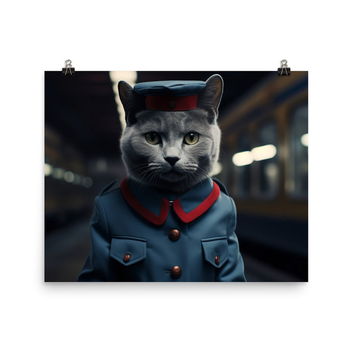 Russian Blue Transit Operator Photo paper poster - PosterfyAI.com