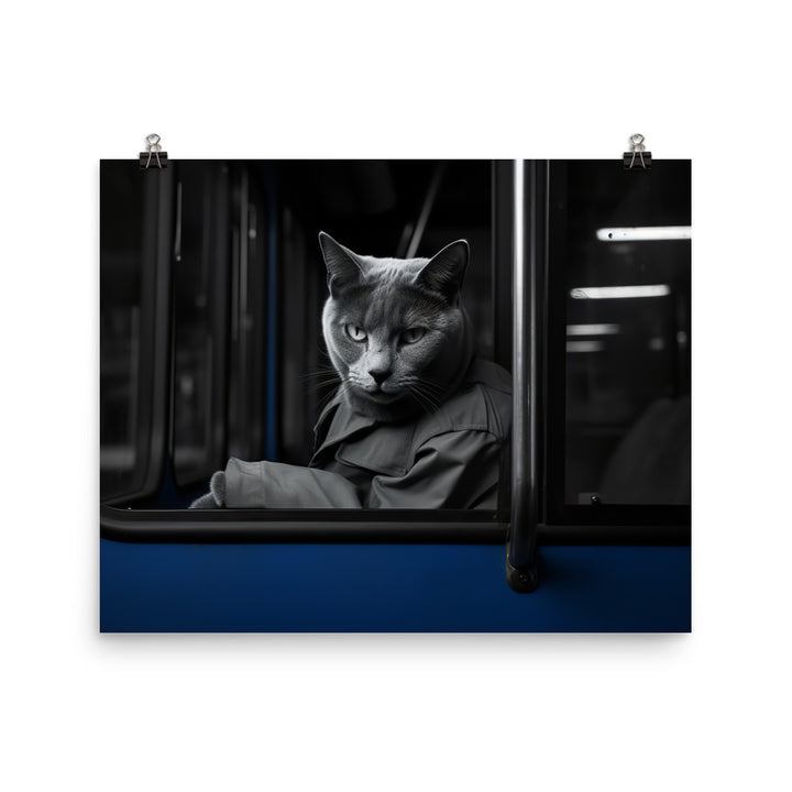 Russian Blue Transit Operator Photo paper poster - PosterfyAI.com