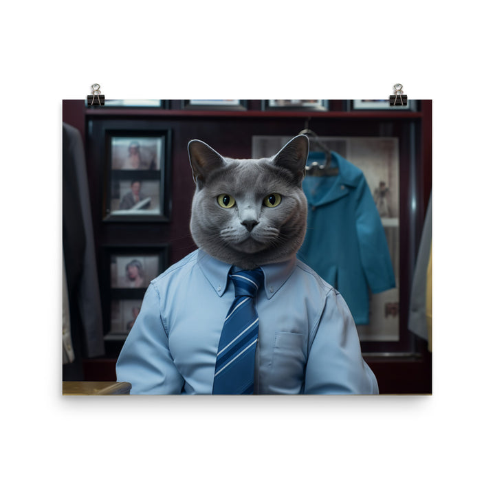 Russian Blue Sales Consultant Photo paper poster - PosterfyAI.com