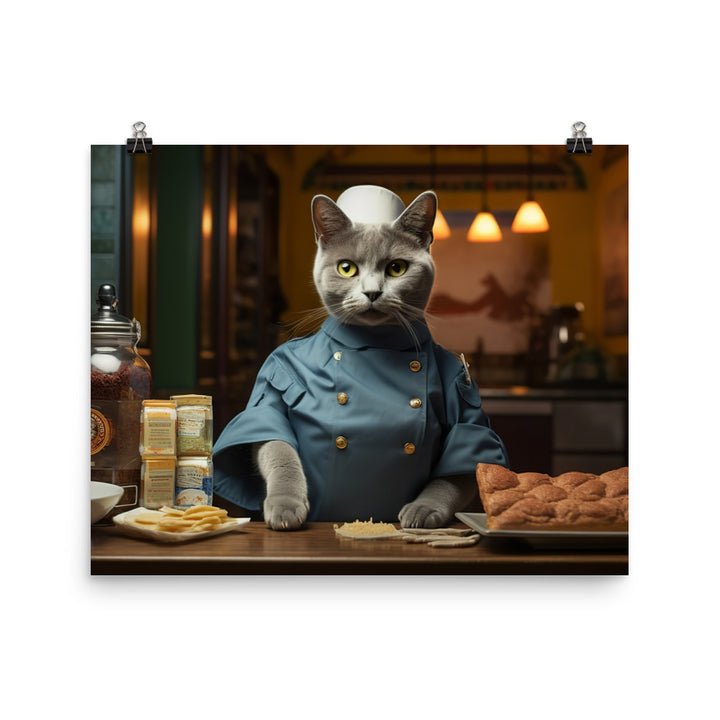 Russian Blue Fast Food Crew Photo paper poster - PosterfyAI.com