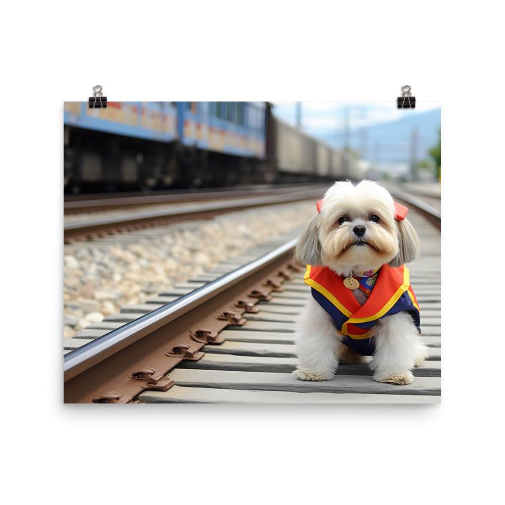 Lhasa Apso Transit Operator Photo paper poster - PosterfyAI.com