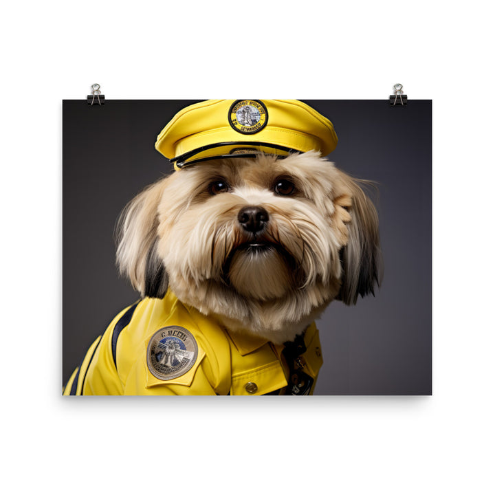 Lhasa Apso Security Officer Photo paper poster - PosterfyAI.com