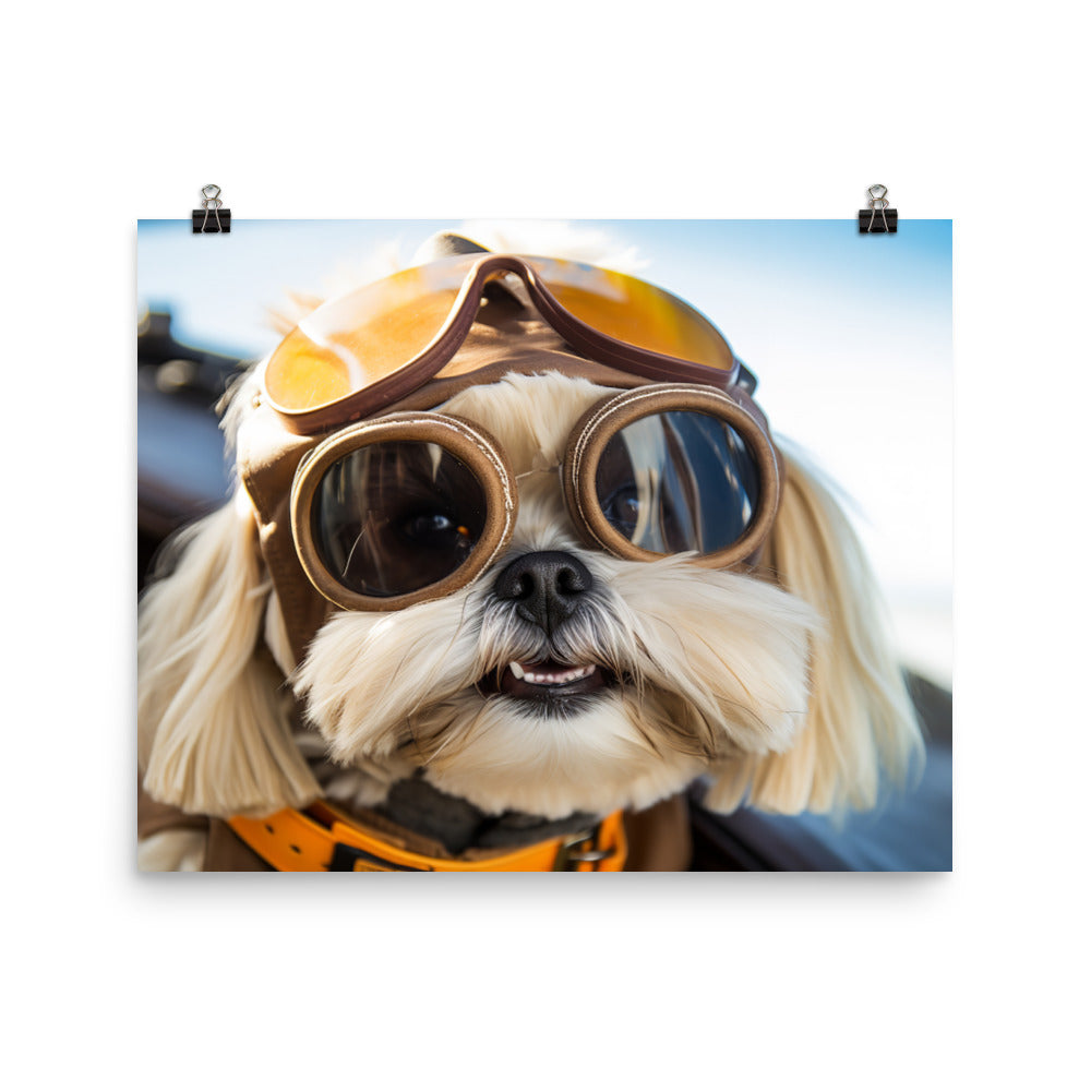 Lhasa Apso Pilot Photo paper poster - PosterfyAI.com