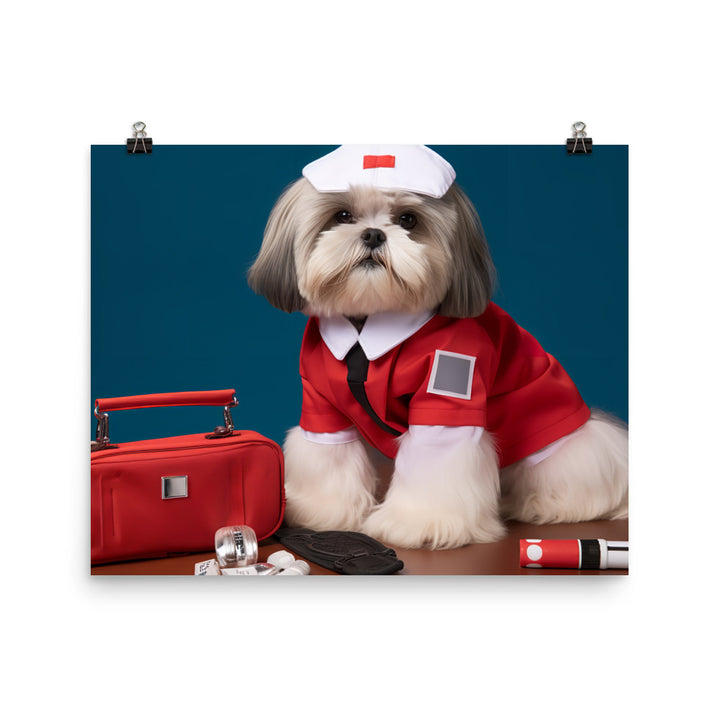 Lhasa Apso Paramedic Photo paper poster - PosterfyAI.com