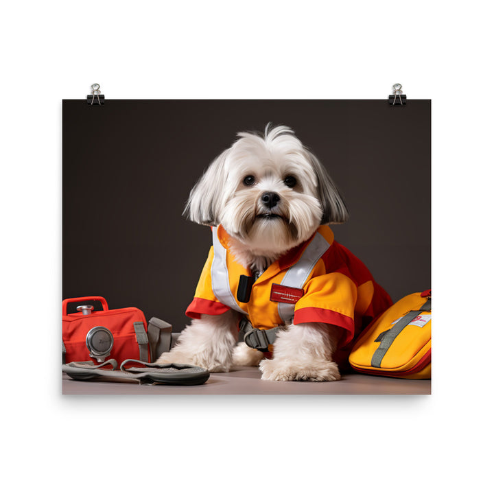 Lhasa Apso Paramedic Photo paper poster - PosterfyAI.com
