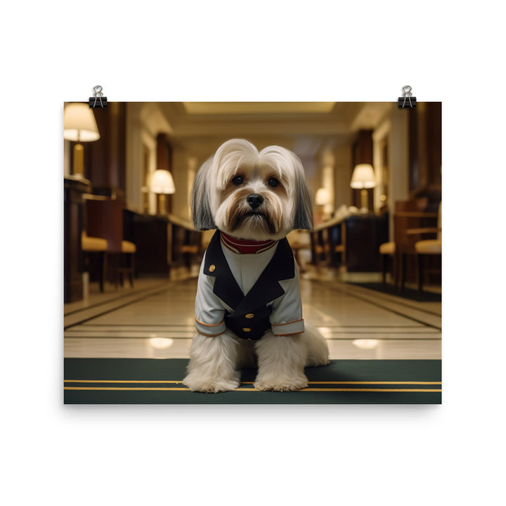 Lhasa Apso Hotel Staff Photo paper poster - PosterfyAI.com