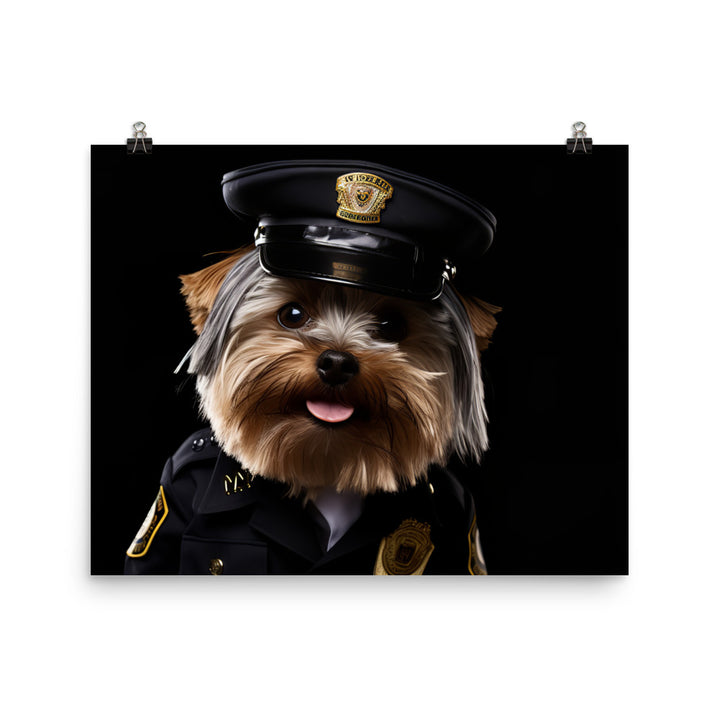 Yorkshire Terrier Security Officer Photo paper poster - PosterfyAI.com