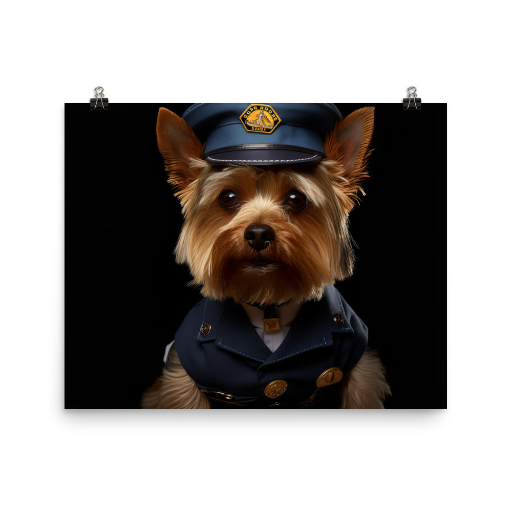 Yorkshire Terrier Security Officer Photo paper poster - PosterfyAI.com