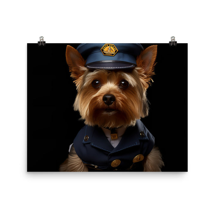 Yorkshire Terrier Security Officer Photo paper poster - PosterfyAI.com