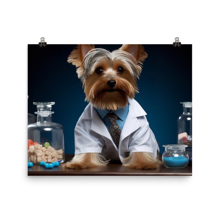 Yorkshire Terrier Pharmacist Photo paper poster - PosterfyAI.com