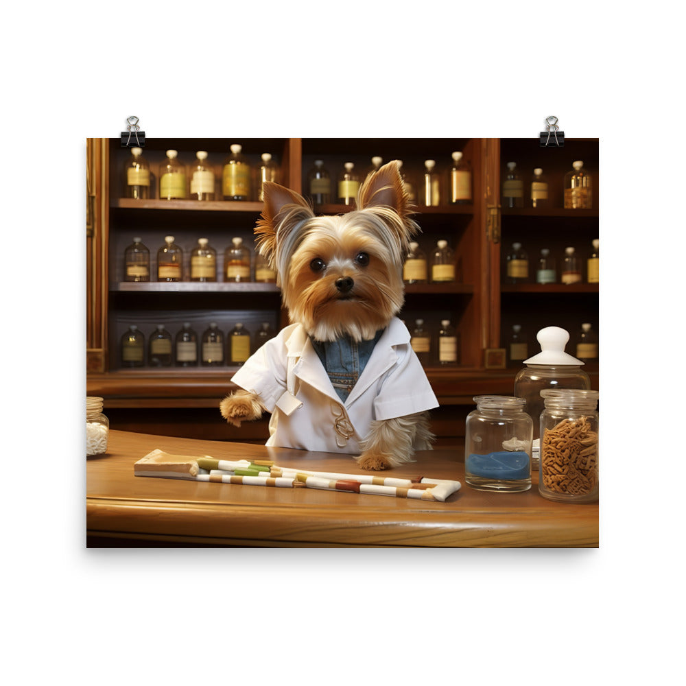 Yorkshire Terrier Pharmacist Photo paper poster - PosterfyAI.com