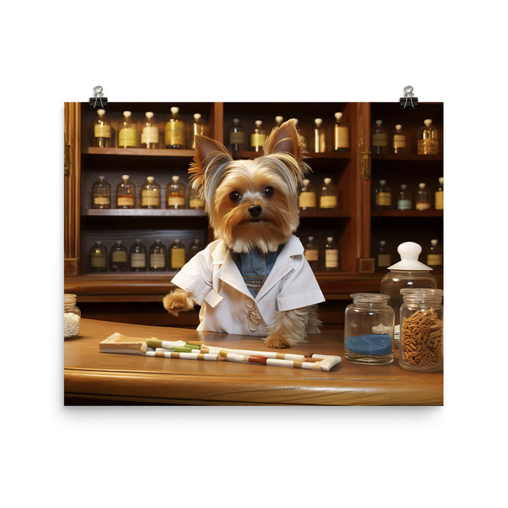 Yorkshire Terrier Pharmacist Photo paper poster - PosterfyAI.com