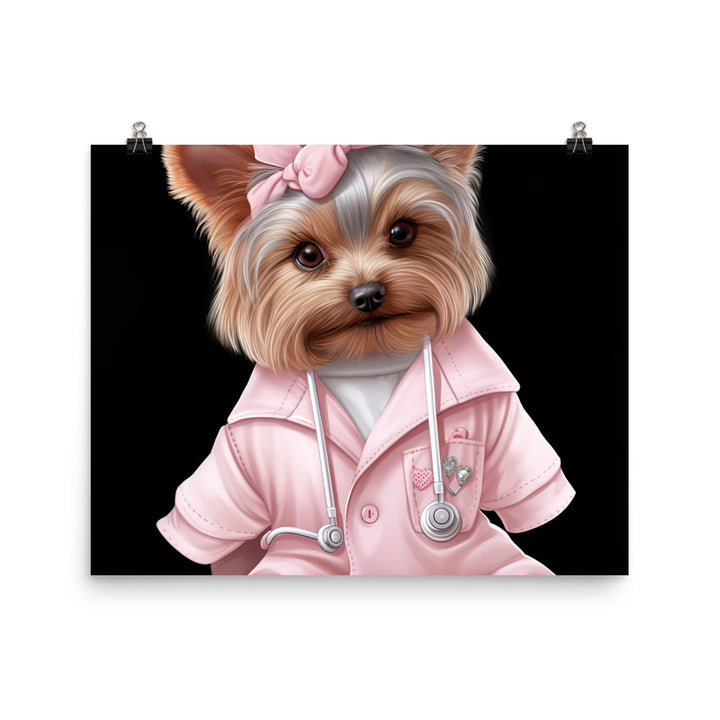 Yorkshire Terrier Nurse Photo paper poster - PosterfyAI.com