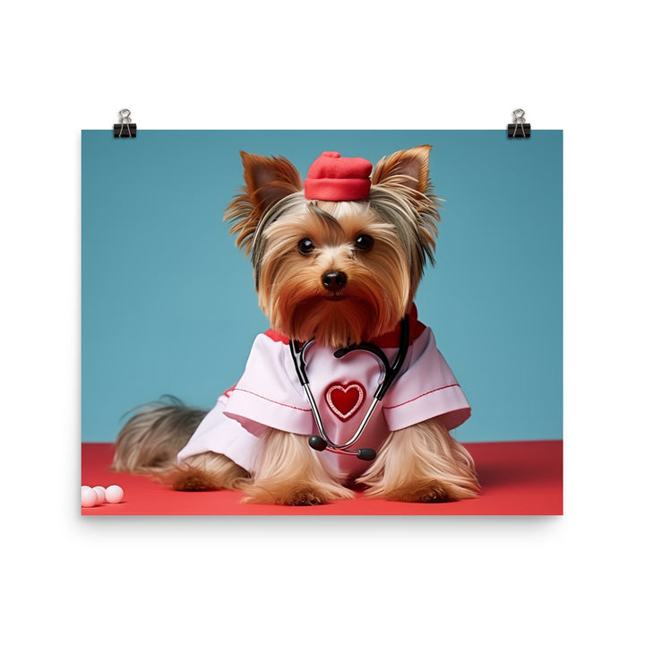 Yorkshire Terrier Nurse Photo paper poster - PosterfyAI.com