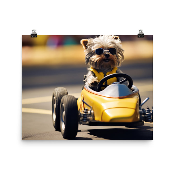 Yorkshire Terrier Motorsport Athlete Photo paper poster - PosterfyAI.com