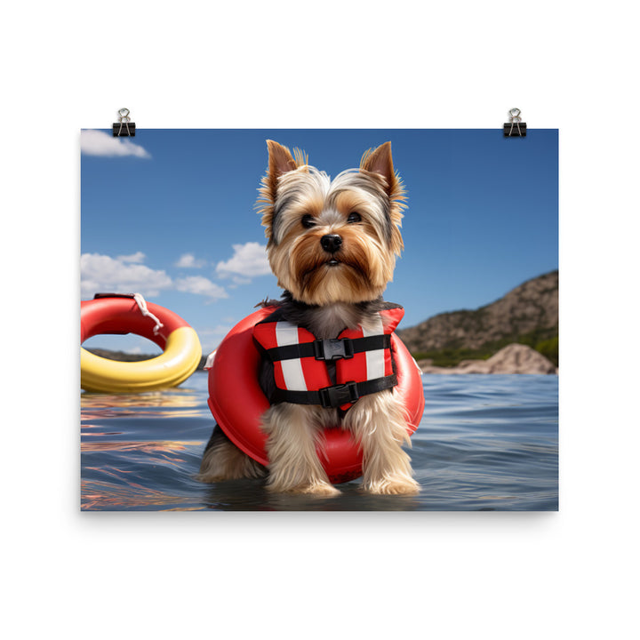 Yorkshire Terrier Lifeguard Photo paper poster - PosterfyAI.com