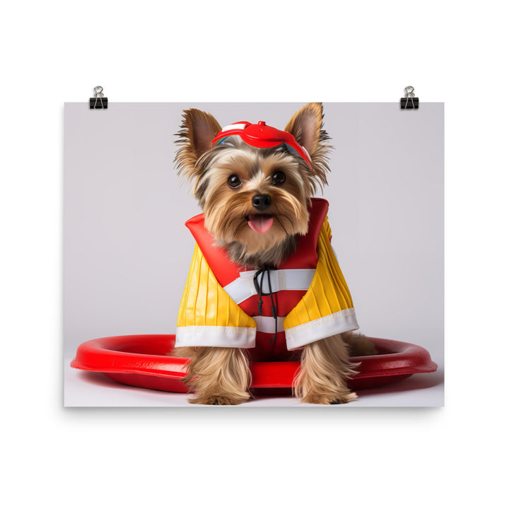 Yorkshire Terrier Lifeguard Photo paper poster - PosterfyAI.com