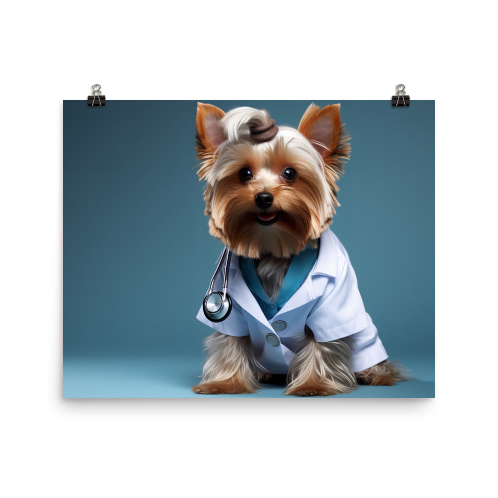 Yorkshire Terrier Doctor Photo paper poster - PosterfyAI.com
