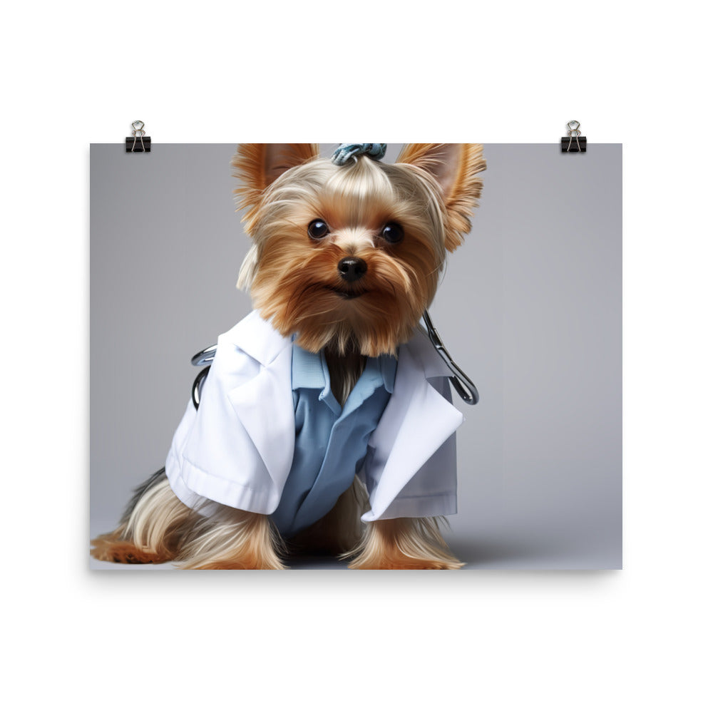 Yorkshire Terrier Doctor Photo paper poster - PosterfyAI.com