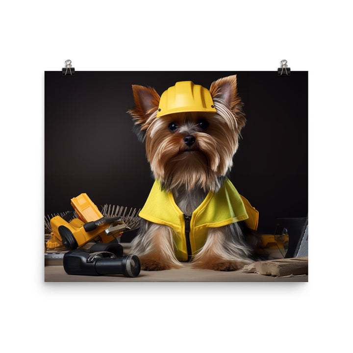 Yorkshire Terrier Contractor Photo paper poster - PosterfyAI.com