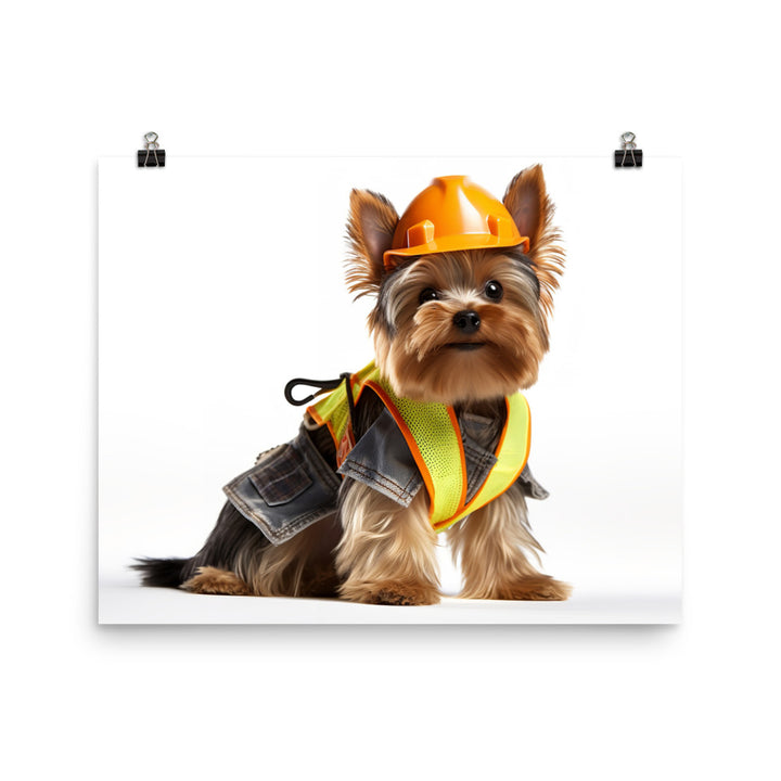 Yorkshire Terrier Contractor Photo paper poster - PosterfyAI.com