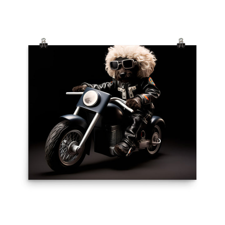 Poodle Superbike Athlete Photo paper poster - PosterfyAI.com