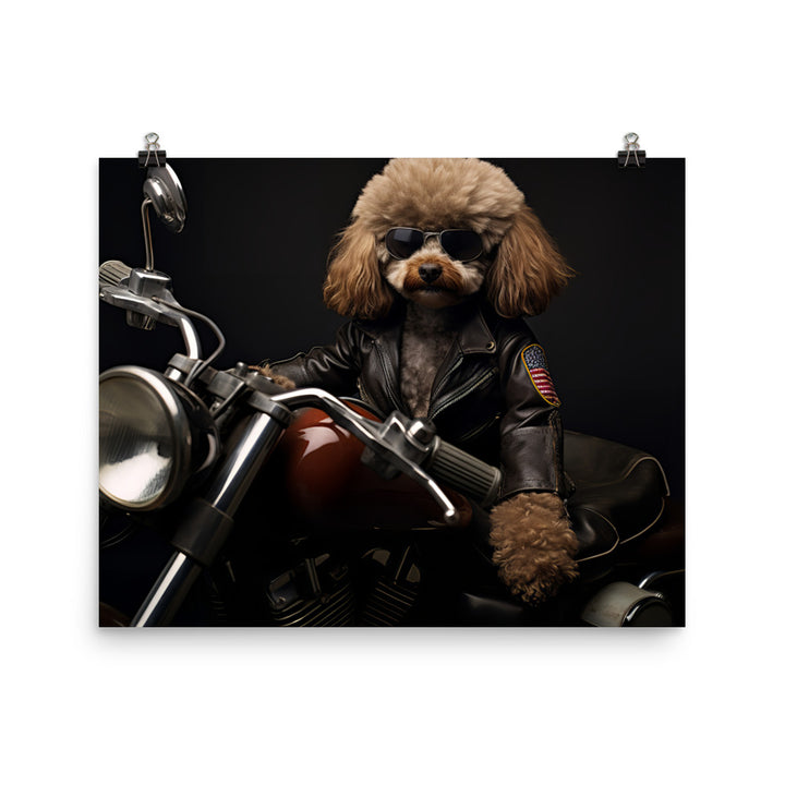 Poodle Superbike Athlete Photo paper poster - PosterfyAI.com