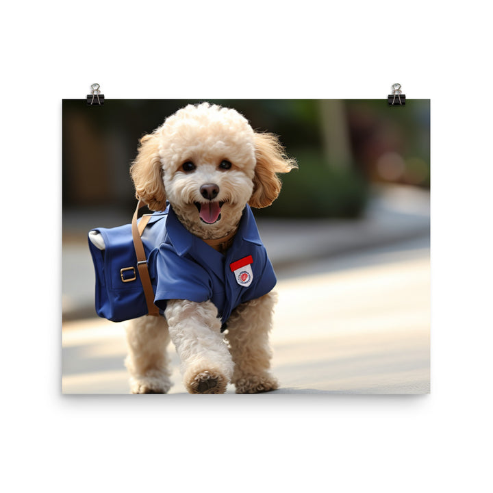 Poodle Mail Carrier Photo paper poster - PosterfyAI.com
