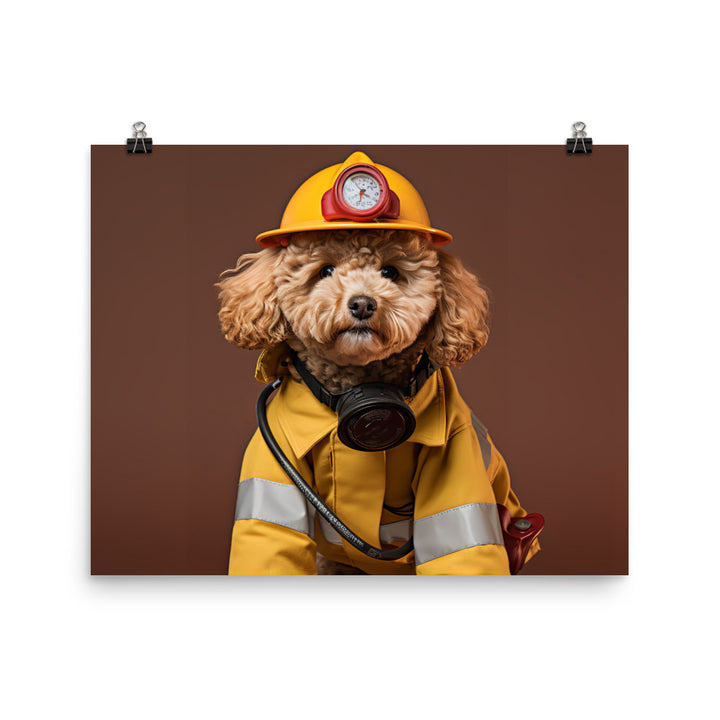 Poodle Firefighter Photo paper poster - PosterfyAI.com