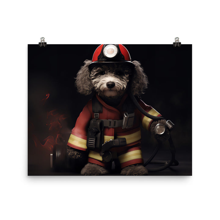 Poodle Firefighter Photo paper poster - PosterfyAI.com