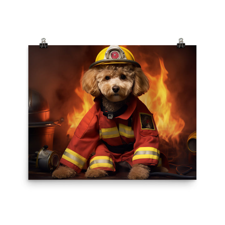 Poodle Firefighter Photo paper poster - PosterfyAI.com