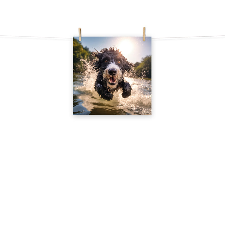 Portuguese Water Dog Photo paper poster - PosterfyAI.com