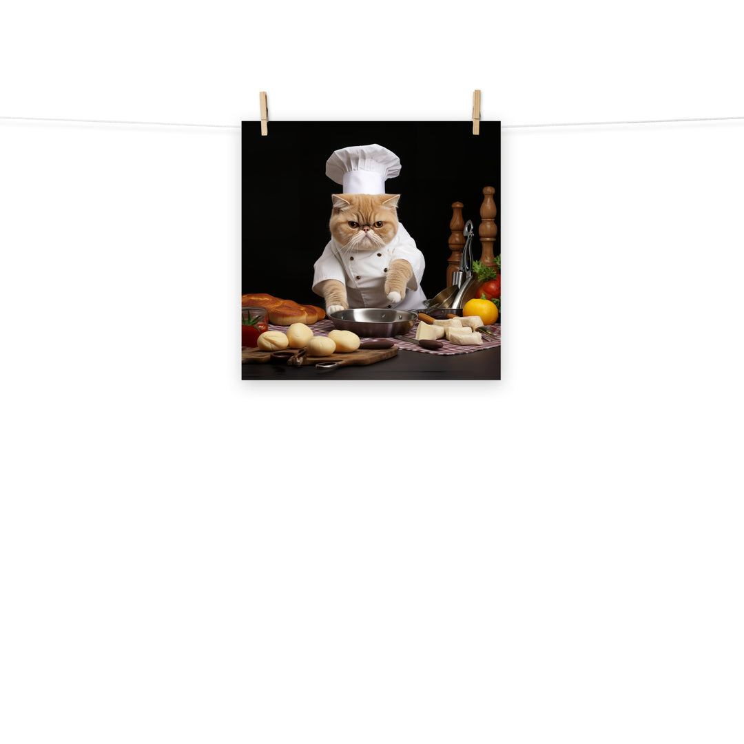 Exotic Shorthair Chef Photo paper poster - PosterfyAI.com