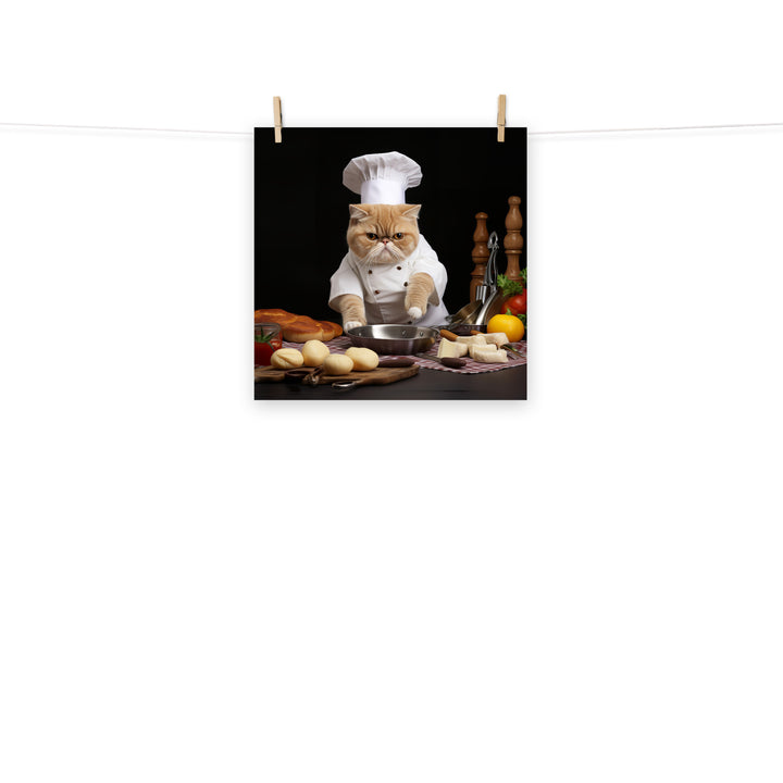 Exotic Shorthair Chef Photo paper poster - PosterfyAI.com