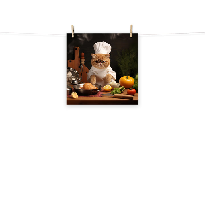 Exotic Shorthair Chef Photo paper poster - PosterfyAI.com