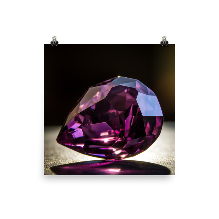 A regal purple diamond photo paper poster - Posterfy.AI