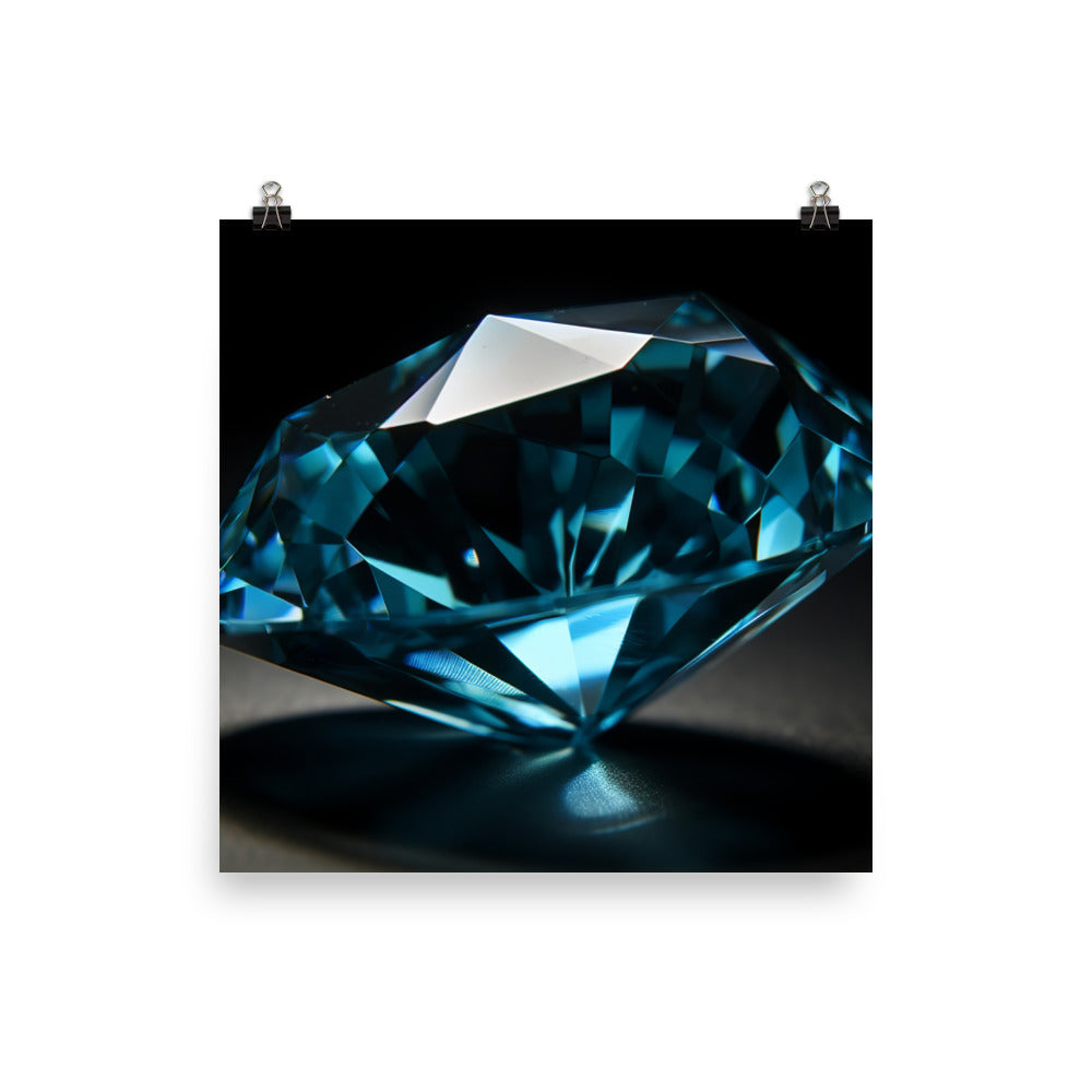 A brilliant blue diamond photo paper poster - Posterfy.AI