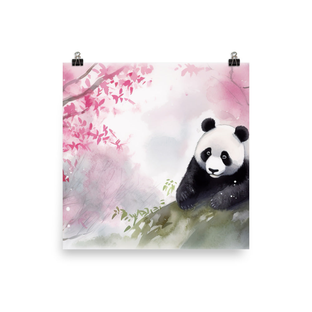 Panda in a Bamboo Grove photo paper poster - Posterfy.AI