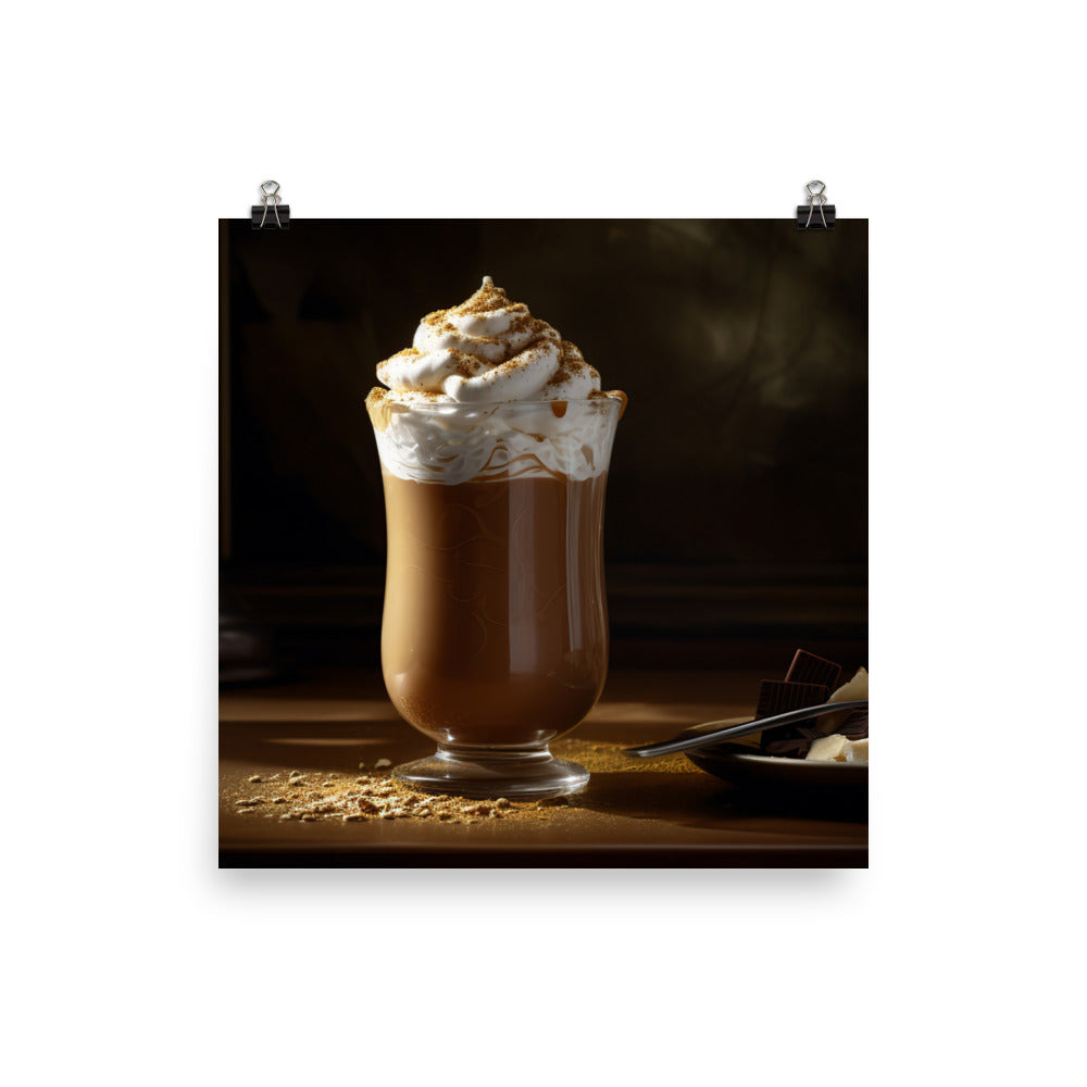 Creamy chocolate peanut butter smoothie photo paper poster - Posterfy.AI