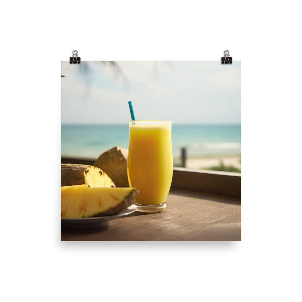 Mango pineapple smoothie photo paper poster - Posterfy.AI