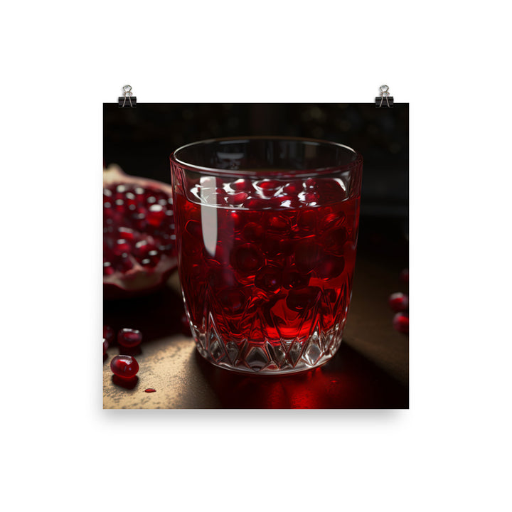 Deep red pomegranate juice photo paper poster - Posterfy.AI