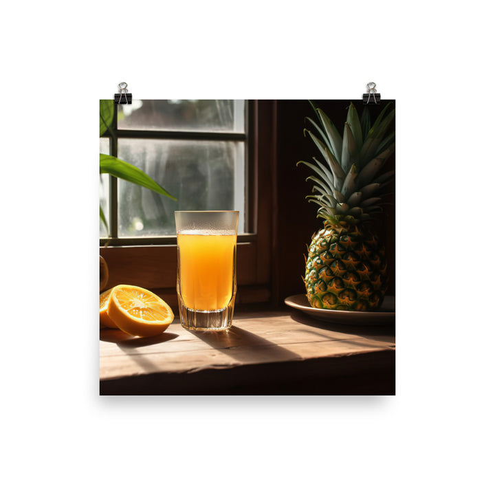 Pineapple juice photo paper poster - Posterfy.AI