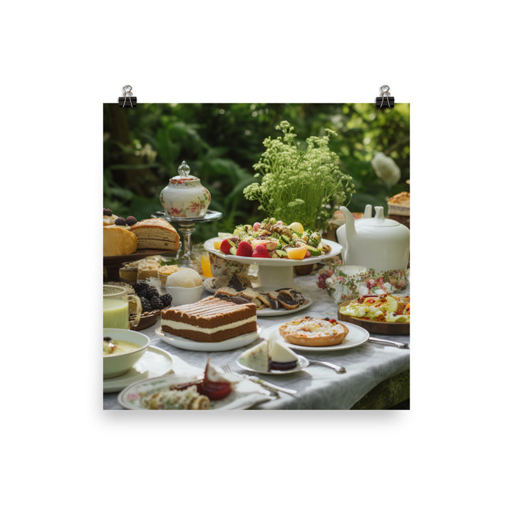 Garden Tea Party photo paper poster - Posterfy.AI