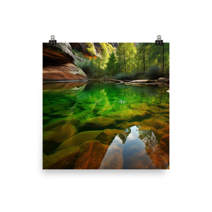 Unveiling Oasis Like Serenity in Zion photo paper poster - Posterfy.AI