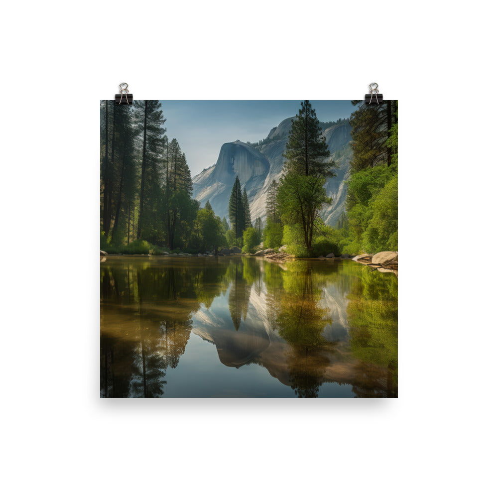 Unveiling Yosemites Serene Beauty photo  paper poster - Posterfy.AI